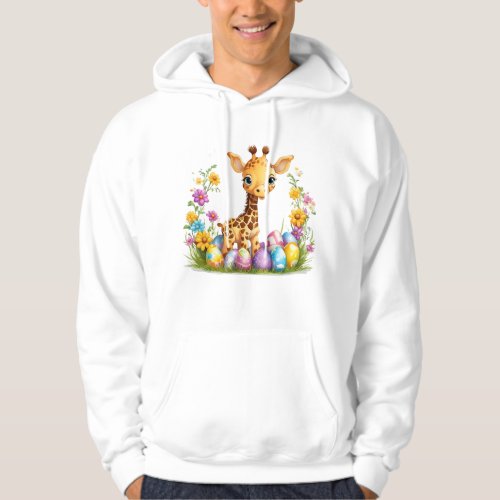 Easter Giraffe Joy Colorful  Cute Design Hoodie