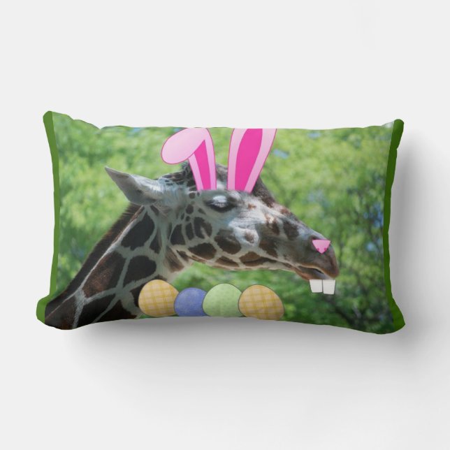 Easter Giraffe Lumbar Pillow (Front)