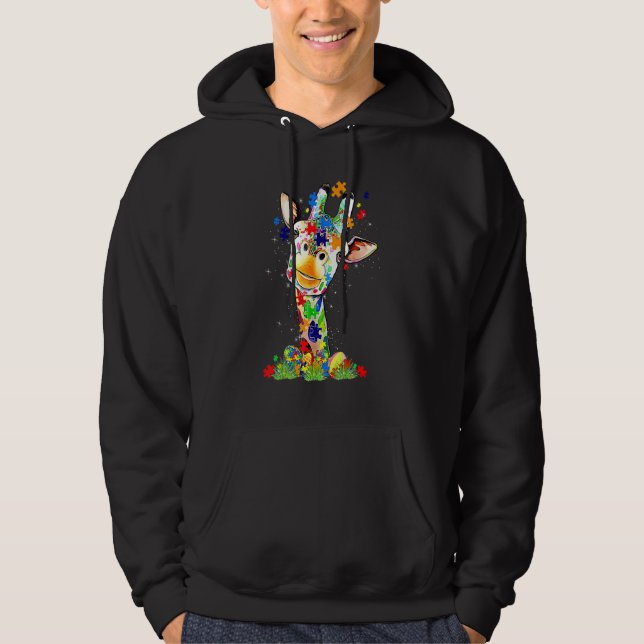 Easter Giraffe World Autism Awareness Day Hoodie (Front)