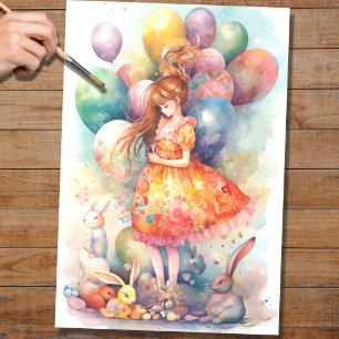 Easter Girl 4 Decoupage Paper