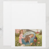 Easter Girl and Boy Victorian Antique Postcard (Front/Back)