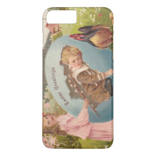 Easter Girl and Boy Victorian Antique Postcard iPhone 8 Plus/7 Plus Case