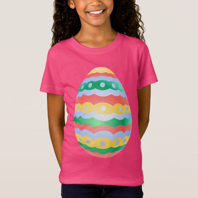 Easter Girl's T-Shirt Kid's Easter Egg T-shirt (Front)