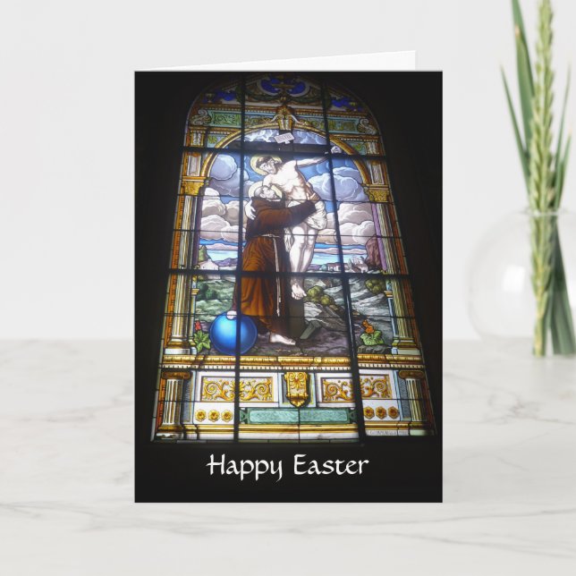 easter glass window holiday card (Front)