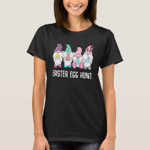 Easter Gnome Egg Hunt Pastel Spring Gingham Plaid T-Shirt