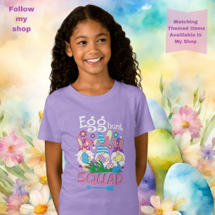 Easter Gnome egg hunt Squad Purple & Pink T-Shirt
