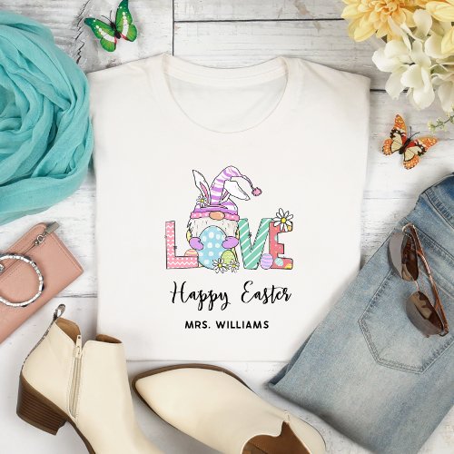 Easter Gnome Love Teacher T_Shirt