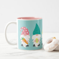 Easter Gnome or Spring themed Gift Two-Tone Coffee Mug