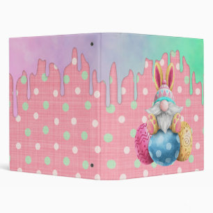 Easter Gnome Polkadot Eggs Icing Drips  3 Ring Binder