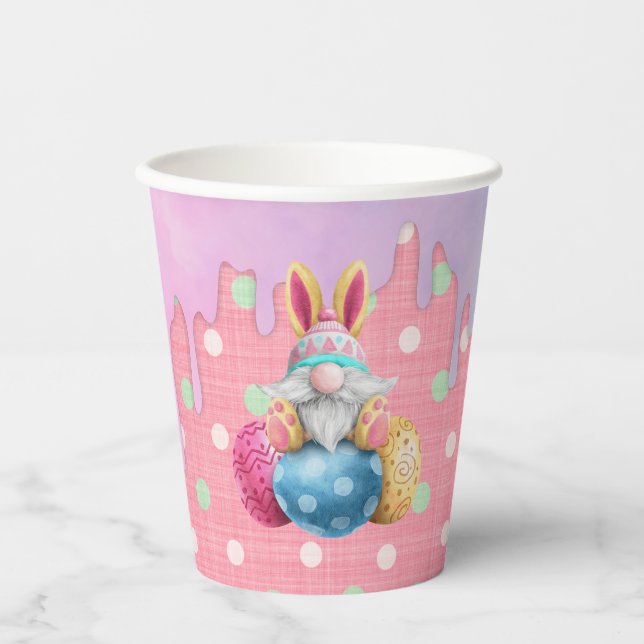 Easter Gnome Polkadot Eggs Icing Drips Paper Cups (Front)