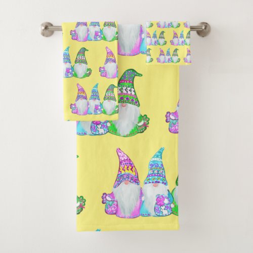 EASTER GNOMES BATH TOWEL SET