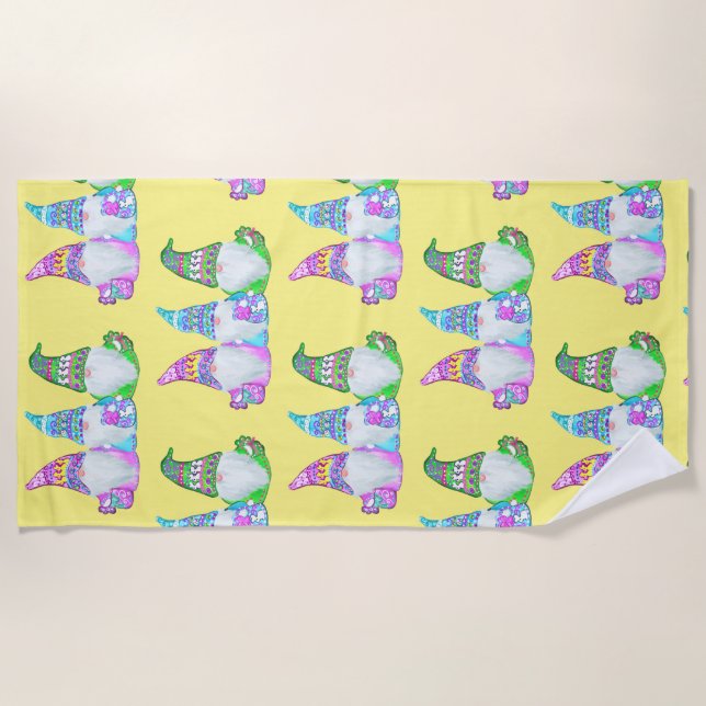 EASTER GNOMES BEACH TOWEL (Front)