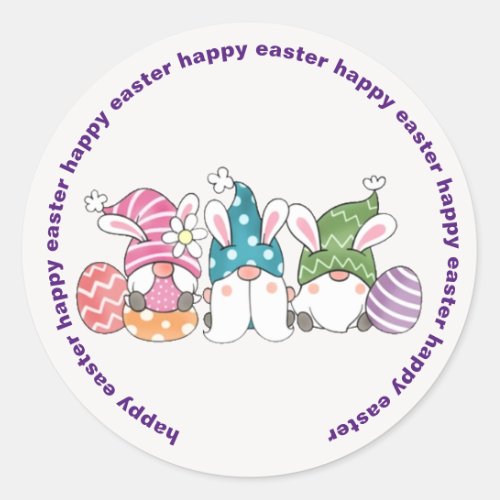 Easter Gnomes Easter Classic Round Sticker