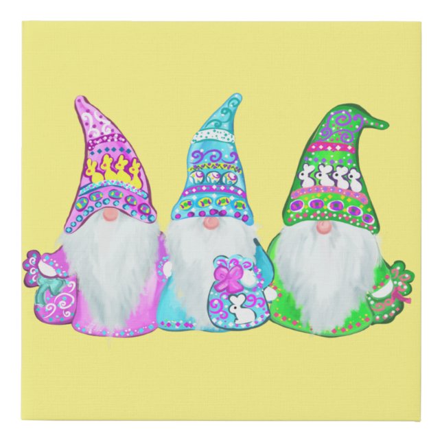 EASTER GNOMES FAUX CANVAS PRINT (Front)