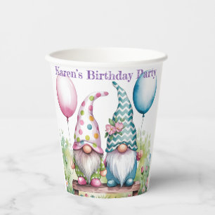 Easter Gnomes in Watercolor Birthday Party Paper Cups