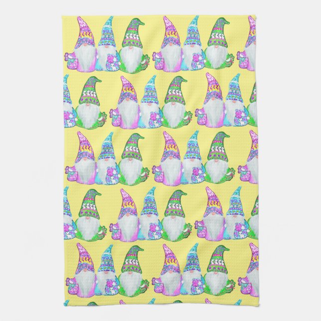 EASTER GNOMES KITCHEN TOWEL (Vertical)