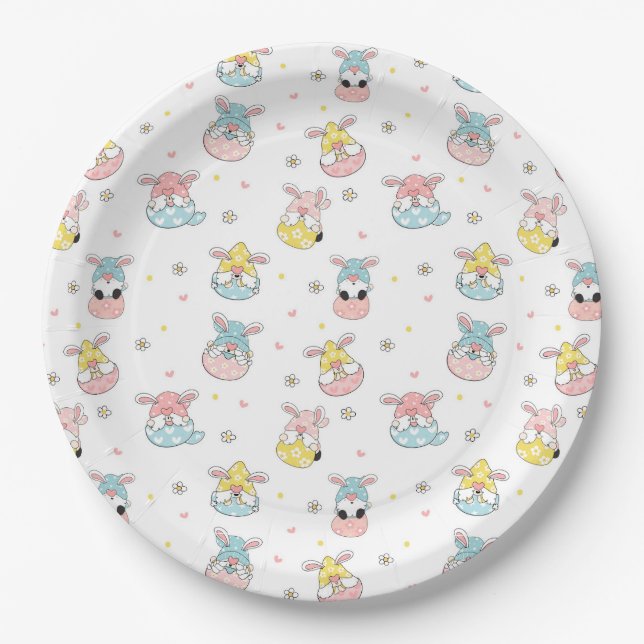 Easter Gnomes Paper Plates (Front)
