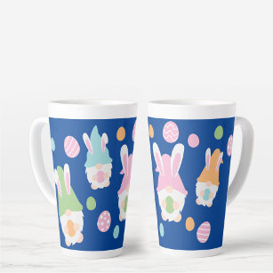 Easter Gnomes with Bunny Ears Easter Eggs Latte Mug