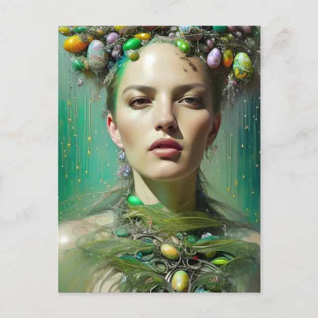 Easter Goddess AI generated fantasy art Postcard Zazzle