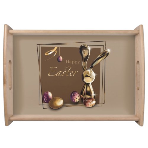 Easter Golden Bunny 3D Serving Tray