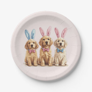 Easter Golden Retriever Dogs Bunny Ears Paper Plates