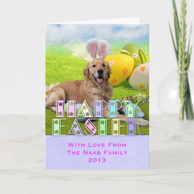 Easter - Golden Retriever - Frank Holiday Card (Front)