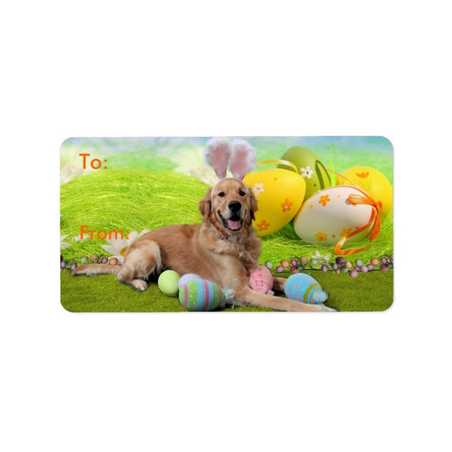 Easter - Golden Retriever - Frank Label (Front)