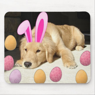Easter Golden Retriever Puppy Mouse Pad