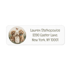 Easter Goldendoodle Dogs Label