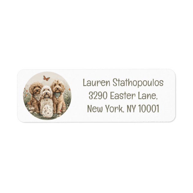 Easter Goldendoodle Dogs Label (Front)