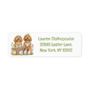 Easter Goldendoodle Dogs Label