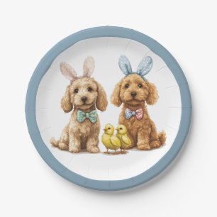 Easter Goldendoodle Dogs Paper Plates