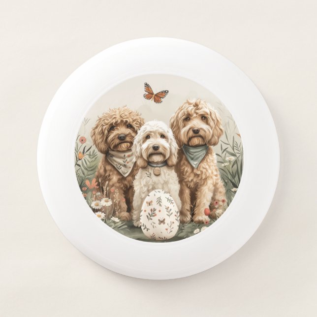 Easter Goldendoodle Dogs Wham-O Frisbee (Front)