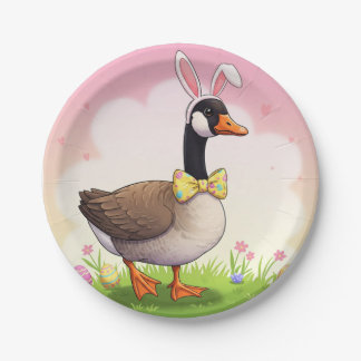 Easter Goose Paper Plates