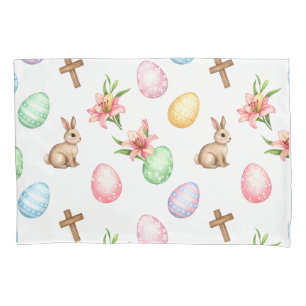Easter Grace – Seamless Pastel Bunny & Cross Patte Pillow Case