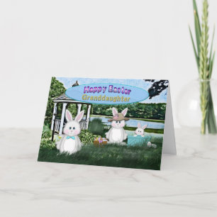 EASTER - GRANDDAUGHTER - BUNNY/FAMLY HOLIDAY CARD