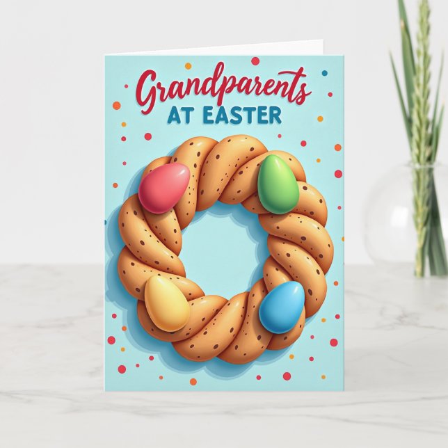 Easter Grandparents Wreath Card (Front)