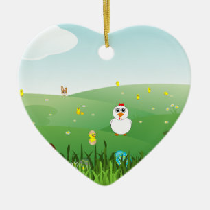 easter grass ceramic ornament