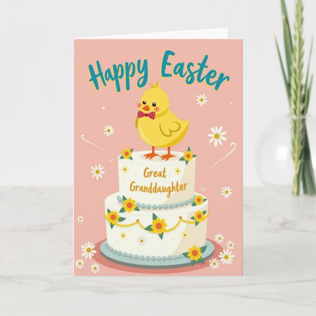 Easter Great Granddaughter Cake Card (Front)