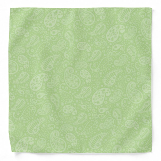 Easter Green Retro Paisley Bandana (Front)