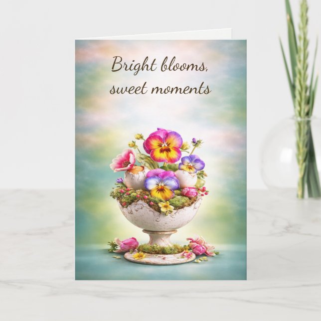 Easter Greeting Card Colorful Floral Spring (Front)