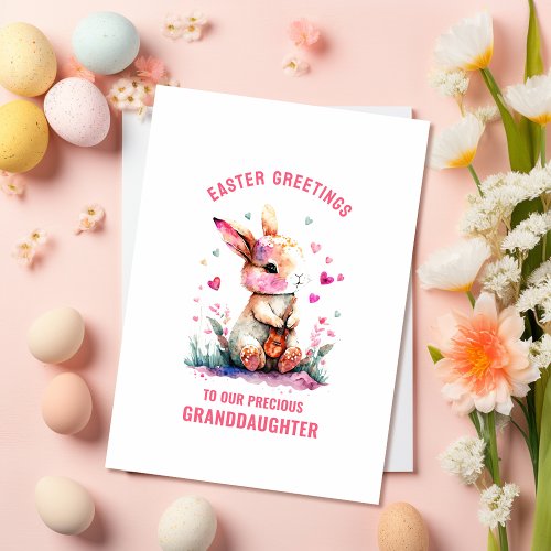 Easter Greeting Granddaughter Guitar Bunny Card