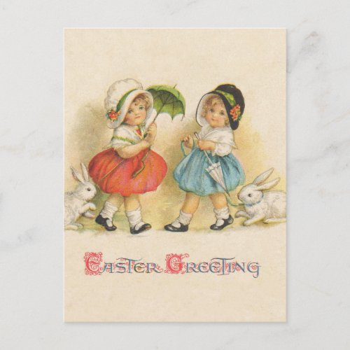 Easter Greeting Vintage Holiday Postcard