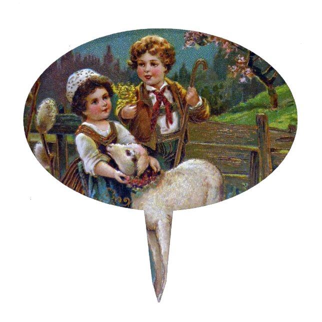 Easter Greetings 1908 Cake Topper (Front)