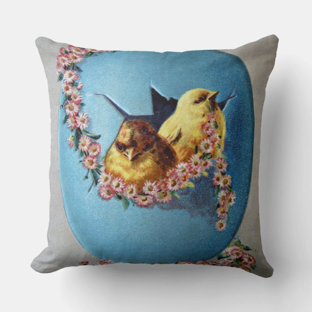 Easter Greetings 1909 Throw Pillow (Front)