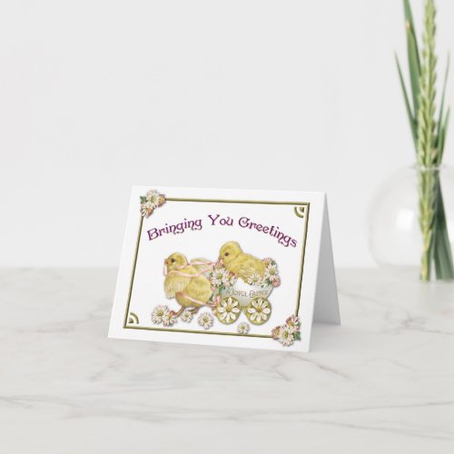 Easter Greetings Baby Chicks Greeting Card