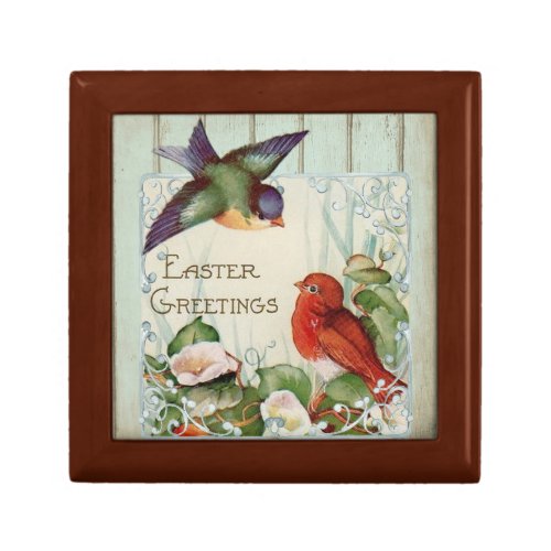   Easter Greetings Birds Keepsake Box