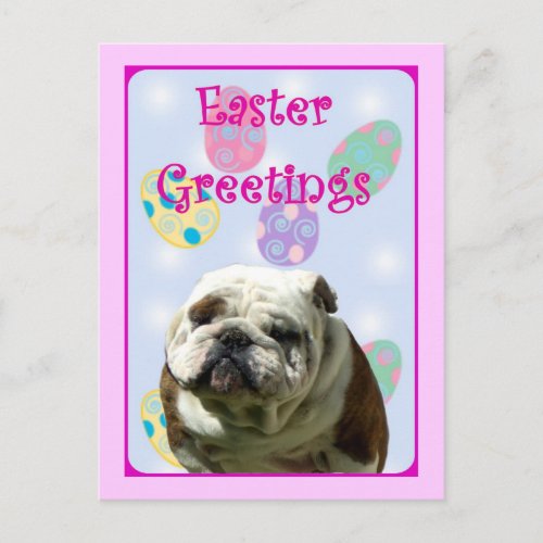 Easter Greetings Bulldog postcard