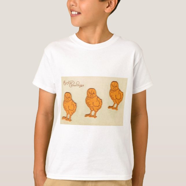 Easter Greetings Chicks Beige T-Shirt (Front)