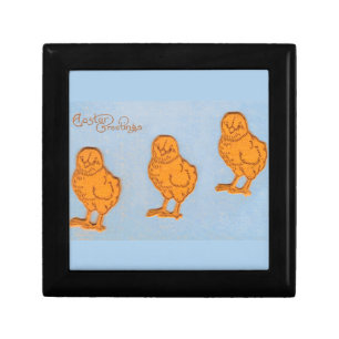 Easter Greetings Chicks Blue Gift Box